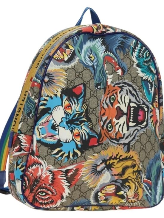 GUCCI Backpack PVC Beige Silver 501976 Auth main image 15